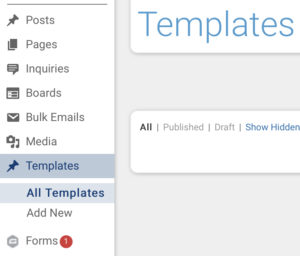 Templates view